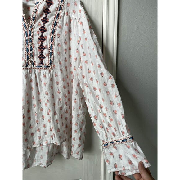 Sundance White Pink Floral Embroidered Blouse Top XXL Boho Cottage Peasant Indy - Picture 5 of 12